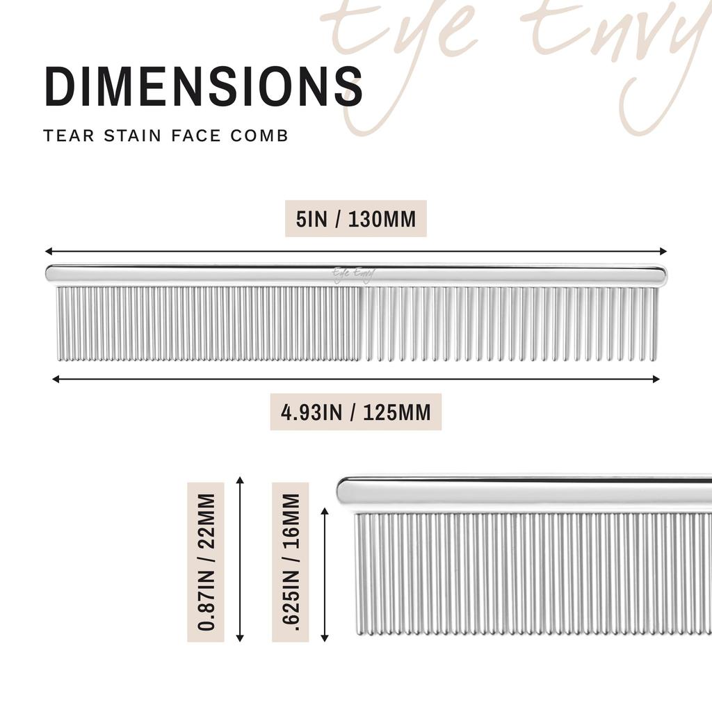 Eye Envy Средство для удаления слезных дорожек Расческа для морды для собак и расческа с 80 закругленными зубцами Мягко удаляет засохшие выделения из глаз и козявки Поддерживает бороду и морду без колтунов