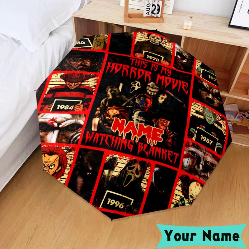 Custom Name orror characters Collage Umbrella, Foldable Umbrella Suitable for Outdoor Shopping Travel Sports, Exquisite Gift for Family