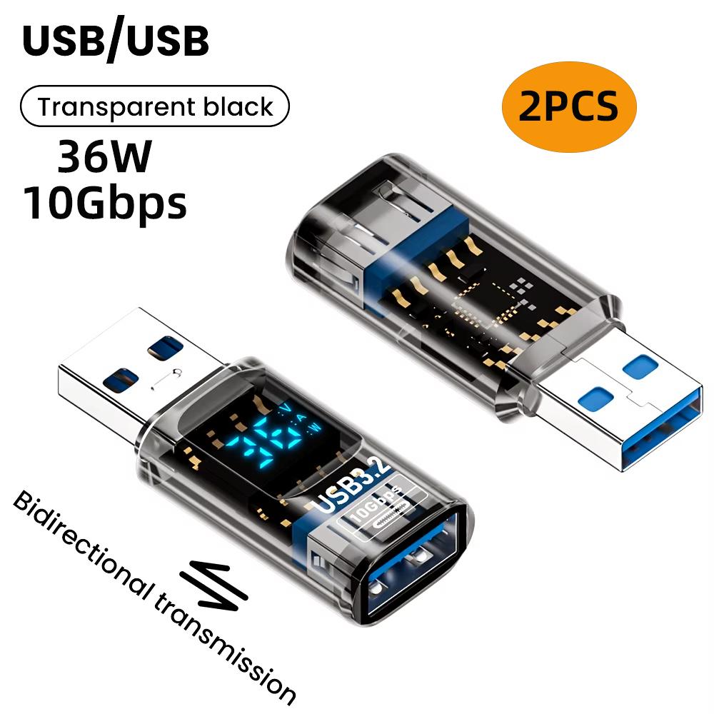 Адаптер USB 3.2 с цифровым дисплеем 10 Гбит/с USB папа на USB мама Конвертер Быстрая зарядка Передача данных Адаптер USB C для ПК Ноутбука