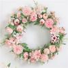 Rose 40cm Artificial Peony Flower Wreath Garland Door Hanging Decor Spring Round