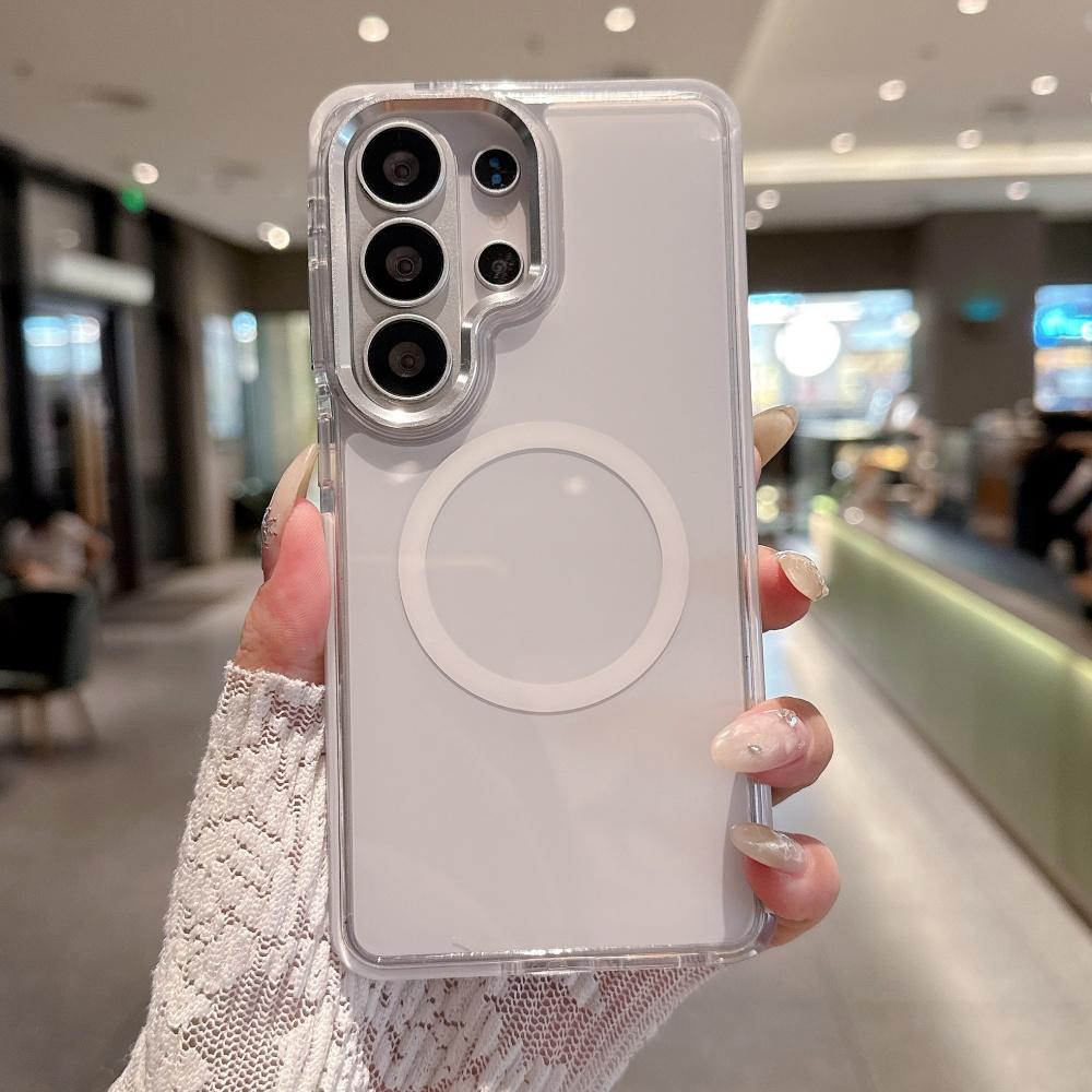 Магнитный чехол Candy Color для Magsafe для Samsung Galaxy S26 Plus S25 Ultra Металлическая рамка Защита камеры Ударопрочный бампер