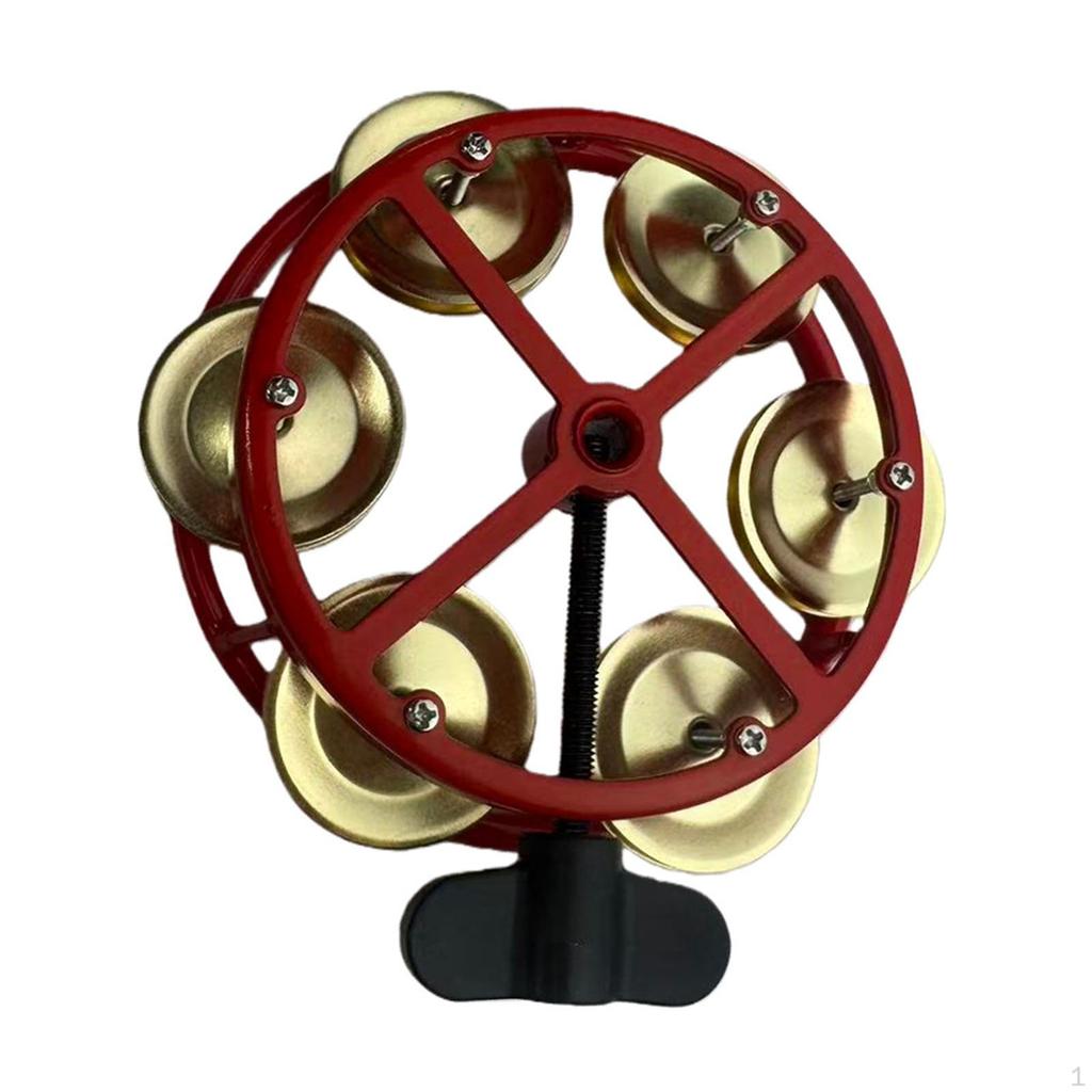 Hi Hat Tambourine Drum Cymbals Diameter 11.5cm Bell with Metal for Concert Ensemble Kids Adults