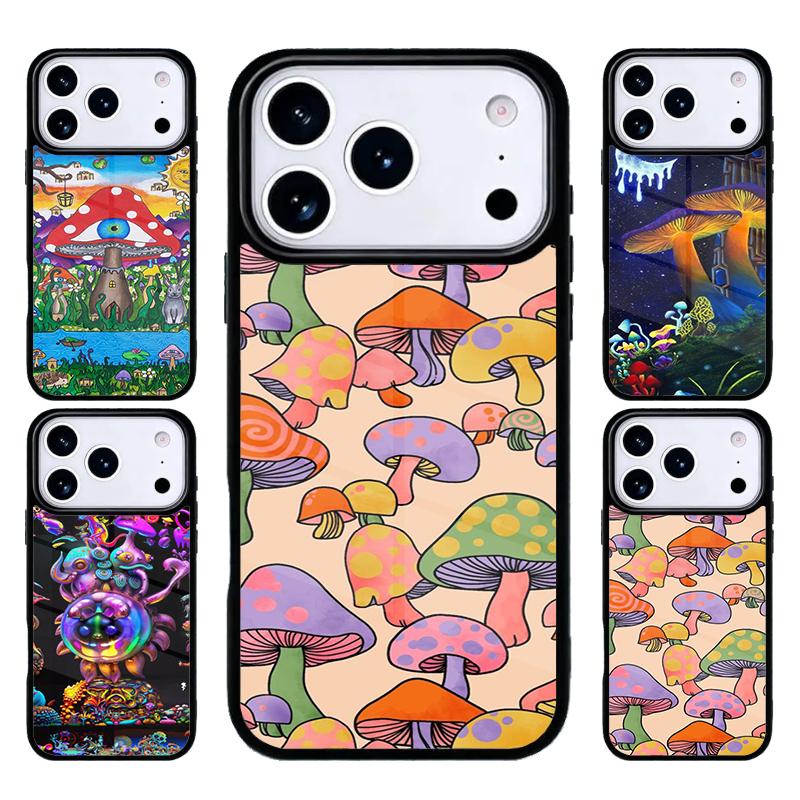Психоделический коллаж из грибов для чехла на телефон iPhone 17 Air 16 15 14 13 12 11 Pro Max Plus