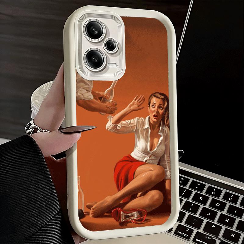Ретро-плакат Стиль Девушки Пин-ап Мягкий Чехол для Телефона для Xiaomi Redmi Note 15 14 13 12 11 Pro Plus 10S 11S 4G 11T 5G Оболочка Силиконовый F