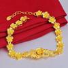 Exquisite Gold Color Flower Shape Chain Bracelets For Women Charm Bangle Bracelets Fashion Wedding Handmade Jewelry Gifts