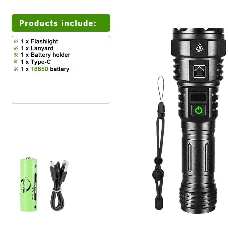 300 Вт светодиодный самый мощный фонарик с большим радиусом действия, 5 режимов, для активного отдыха на природе, перезаряжаемая USB-лампа, фонарь для рыбалки и кемпинга