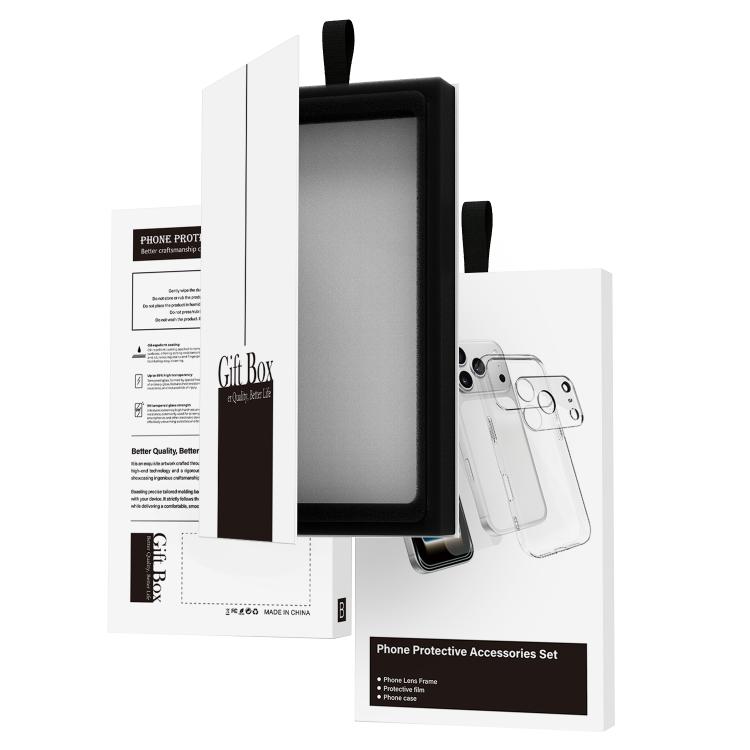 3‑in‑1 Set Clear TPU Phone Case + High Alumina Tempered Glass Screen & Lens Protector For iPhone
