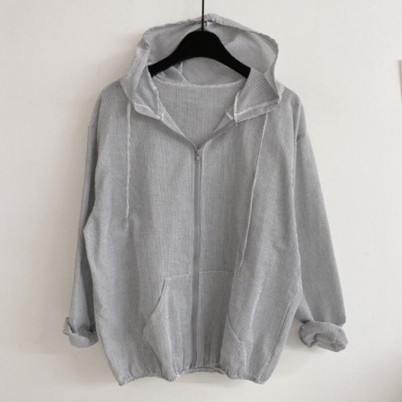 Honey J Hooded Zip Up Jumper With Stripes