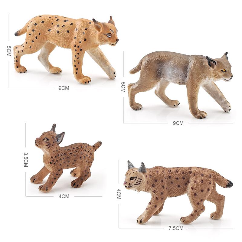 Realistic Simulated Forest Animal Lynx Scale Model Solid Simulation Bobcat Wild Fox Action Figures Toys Playsets For Children Christmas Gift Presents