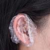 100 PCS Waterproof Earpack Plastic Wrap Disposable Hair Earmuff Dye Transparent Elastic Shower Hair Dye Protection Tool Ear Shield