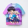Cute Cartoon Saja Boys T-shirts Kpop Demon Hunters T Shirt Kids Boy Girl Summer Short Sleeve Round Neck Tops Children's Clothing
