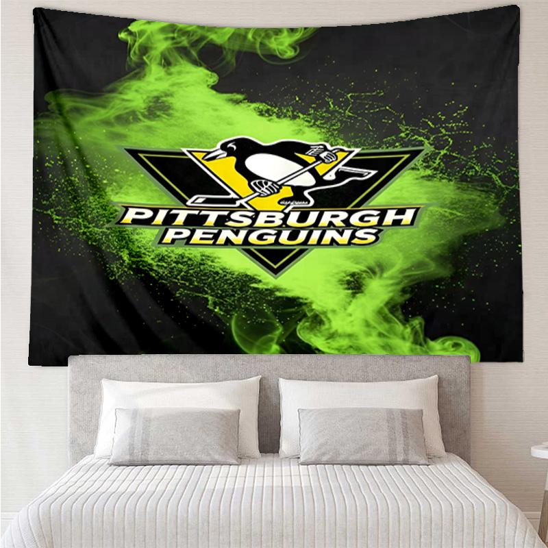 Penguins Hockey Jersey Tapestry, Unique Design Tapestry, Wall Decor for Bedroom,Livingroom, Playroom,Heartwarming Fan Holiday Gifts
