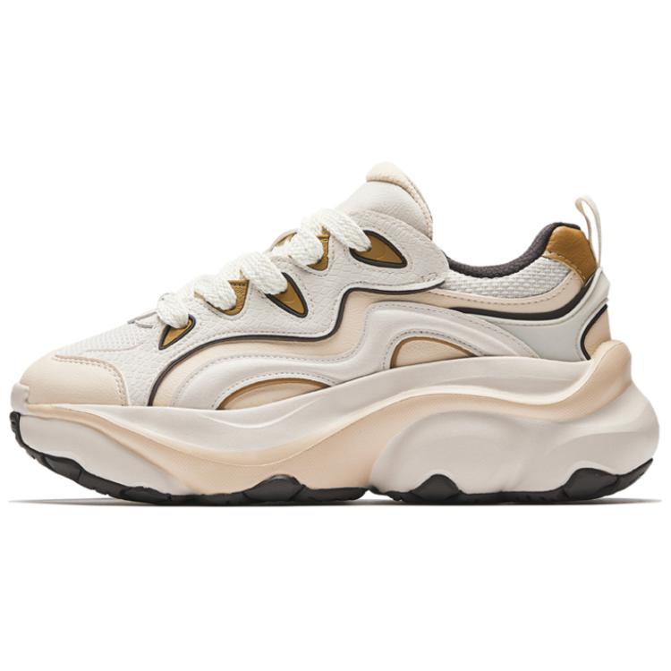 Anta Cute Paw Slip Resistant Abrasion Resistant Low top Casual Shoes Women's Beige Brown Sneakers 122518880R-4