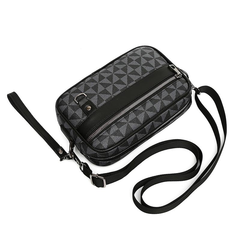 Повседневная деловая сумка через плечо для мужчин, сумка через плечо из искусственной кожи, маленькие сумки через плечо, дизайнерские мужские сумки на ремне в квадратную клетку