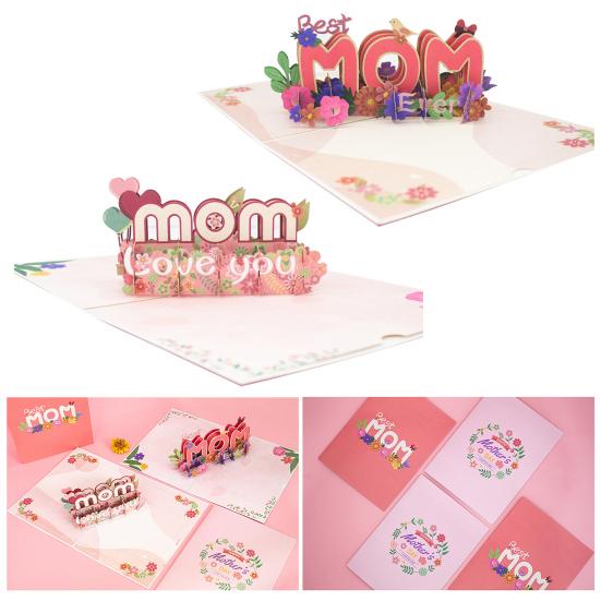 3D Pop Up Mom Love You Card Романтическая открытка с Днем матери с цветами Подарок для мамы, бабушки, жены