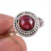 Natural Garnet Gemstone 925 Solid Sterling Silver Jewelry Ring Size 6.5 Y2I80
