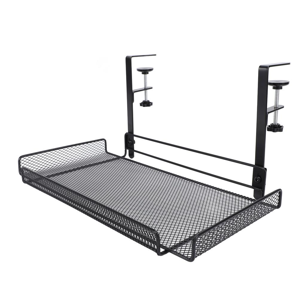 Under Desk Clamp On Storage Shelf Basket Cable Management Tray for Wire Router Power Strip
