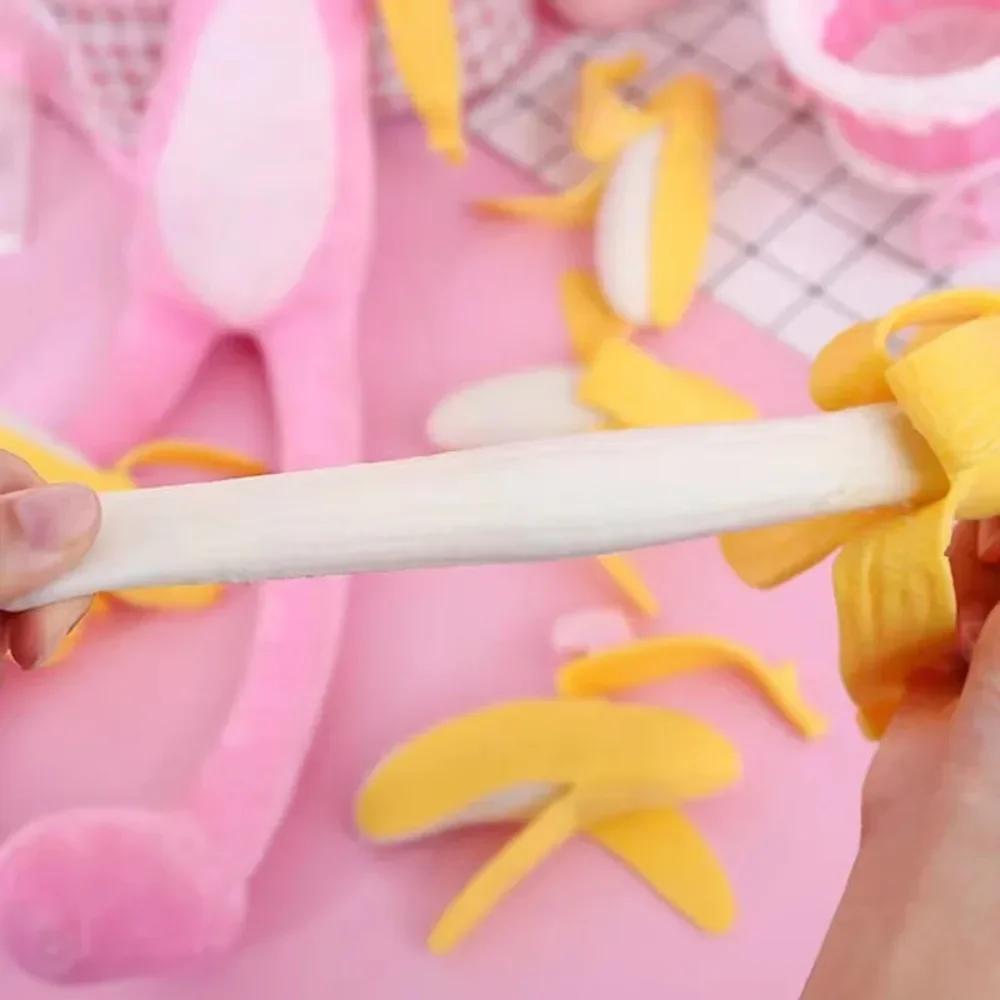 Милые фрукты, мягкие шарики для снятия стресса, сенсорная игрушка, сжимающая игрушка для снятия стресса, ручная игрушка против беспокойства, банан, эластичная медленно растущая игрушка