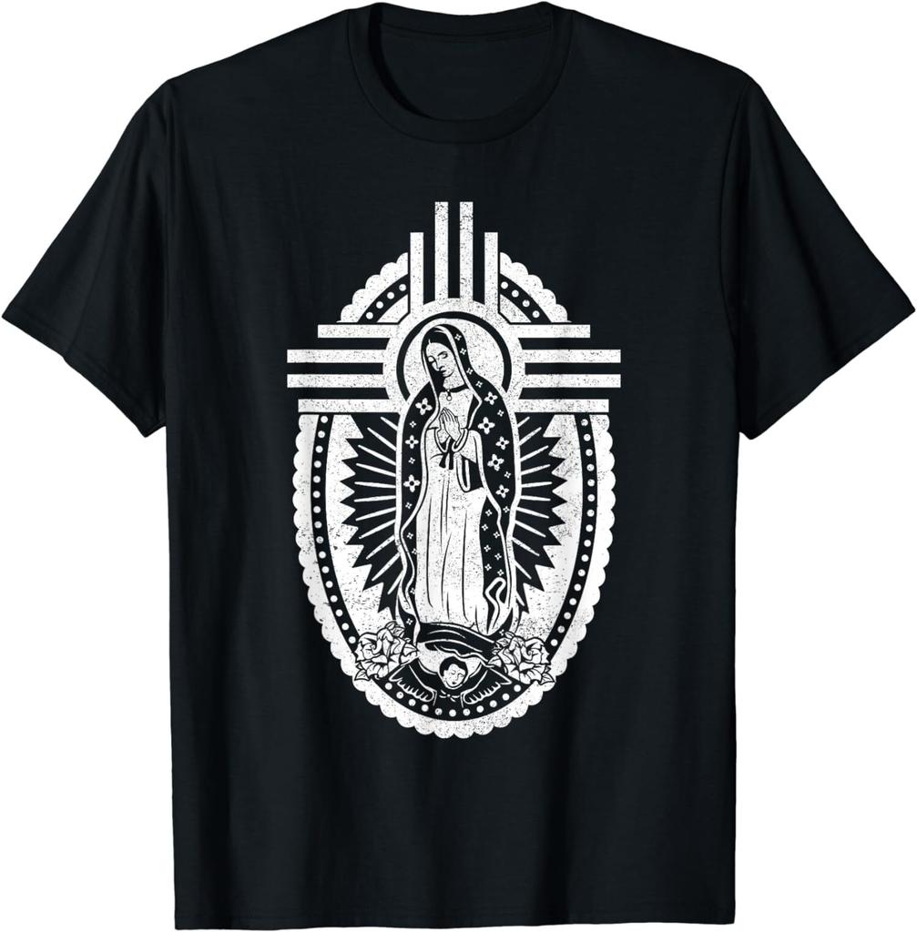 New Limited Zia Blessed Virgin Mary Our Lady of Guadalupe, La Virgen T-Shirt Mens Womens Tees Top Tops Tee
