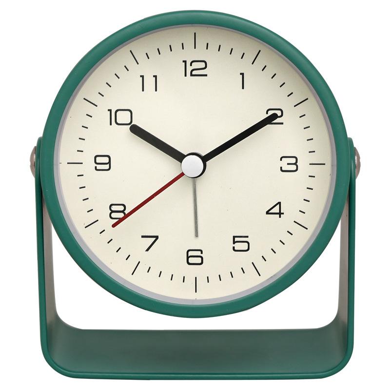 3.5 Inch Analogue Alarm Clock Silent Non-Ticking Bedside Clock Adjustable Angle Desk Clock with Light
