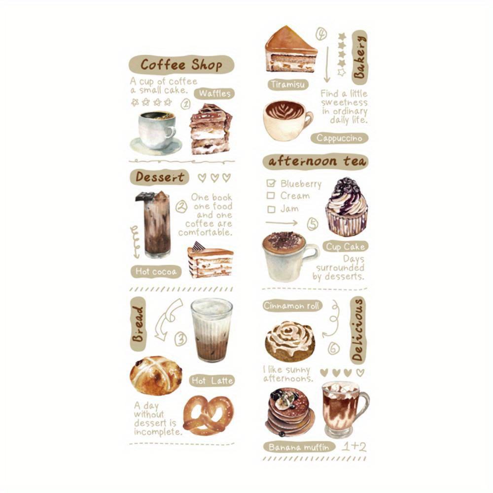 200 см/рулон матовая лента PET с белыми чернилами серия Coffee Shop литературный стиль Ins руководство DIY декоративные наклейки