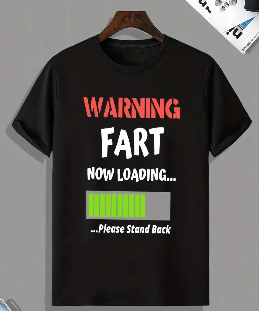 Humor Warning Fart Now Loading Please Stand Back Graphic T-shirt Woman Casual O-neck Loose Tees for Summer Vintage Tops