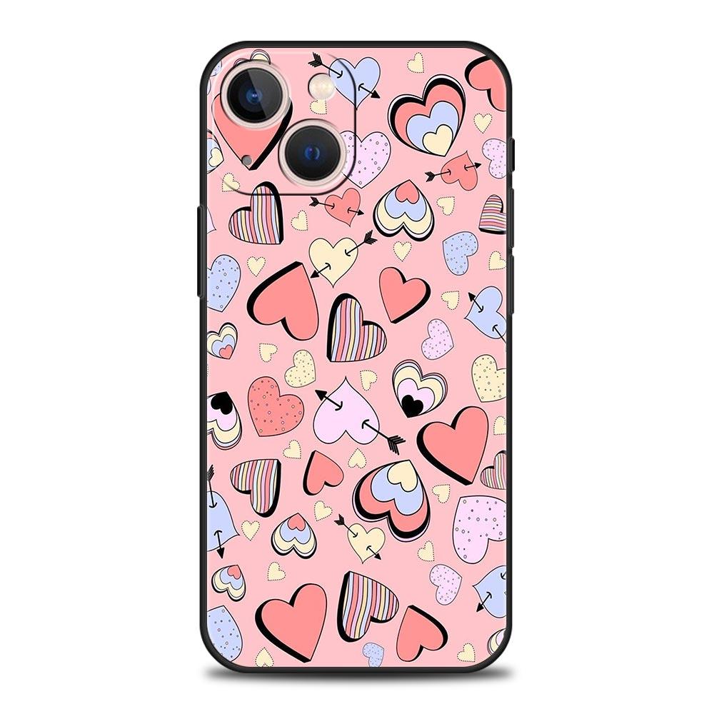 Золотисто-розовый блестящий чехол с сердечками для iPhone 11 12 13 15 14 Pro Max, чехол для телефона X XR XS 7 8 Plus SE 2020, роскошный мягкий чехол Funda