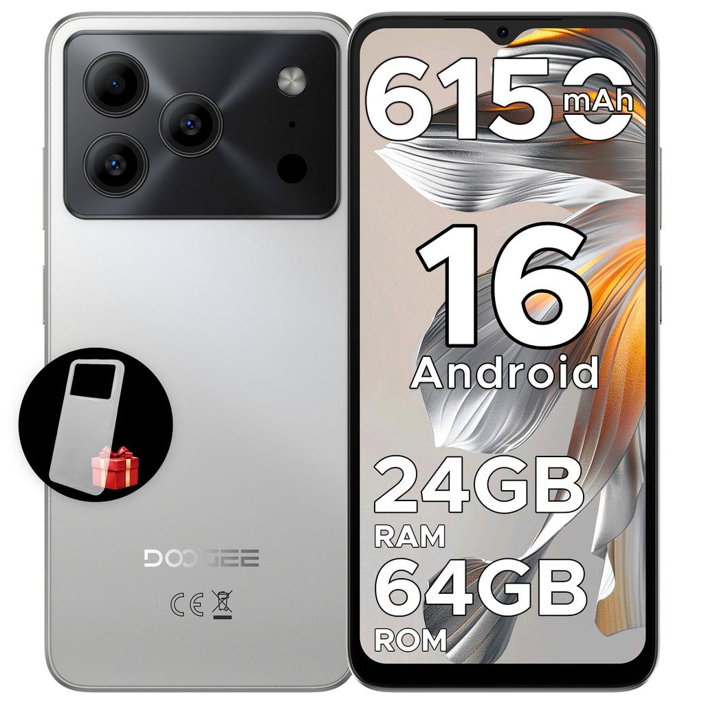 DOOGEE Note 56 latest smartphone Android 16 "battery out wide mAh 24 Go RAM (3 + 21) 64 Go ROM Phone mobile