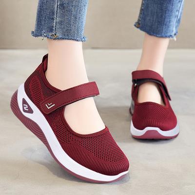 Летние новые легкие туфли для мам с закрытым носком на липучке, женские туфли с мягкой подошвой