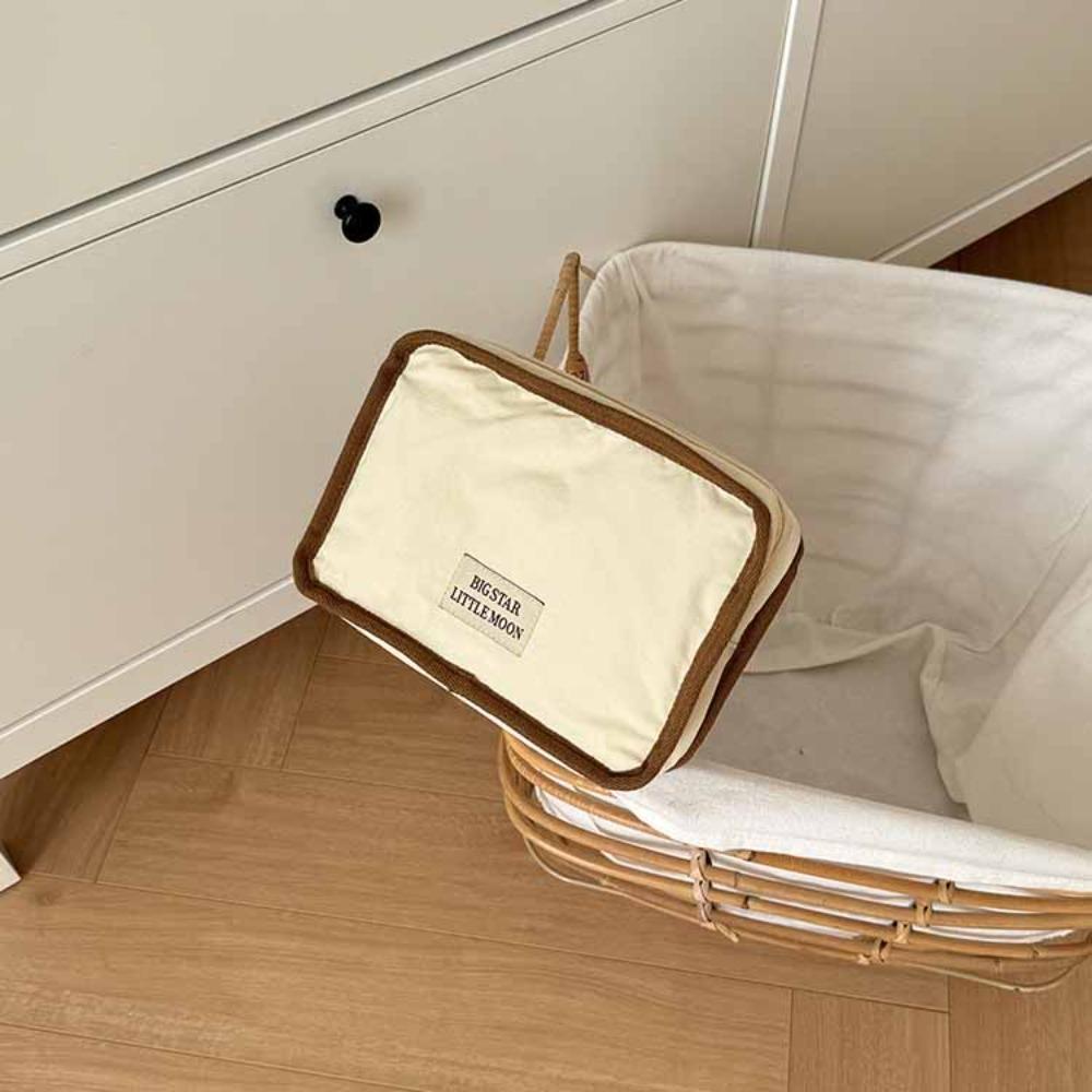 Portable Contrast Color Cosmetic Bag Korean Style Zipper Pouch Solid Color Coin Purse Wallet Lightweight