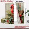 2pcs,Curtains Cardinals Christmas wreath Modern Curtains Roller Blinds Durable 100% Polyester Fabric Curtains All Seasons