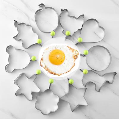 10 шт./компл. утолщенная машина для приготовления омлета из нержавеющей стали, креативная форма для изготовления яиц для омлета, форма для изготовления яиц для омлета