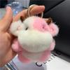 Плюшевые Брелоки Подвеска на Сумку Брелок для Ключей Автомобиля Мини Мех Норки Крупный Рогатый Скот Милый Парный Ювелирные Изделия Подарки Брелок