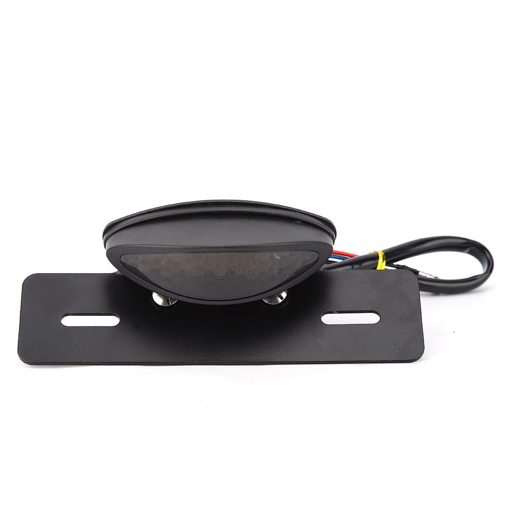 Motorcycle Taillight Retro LED Brake License Plate Light Indicator Lights(black)