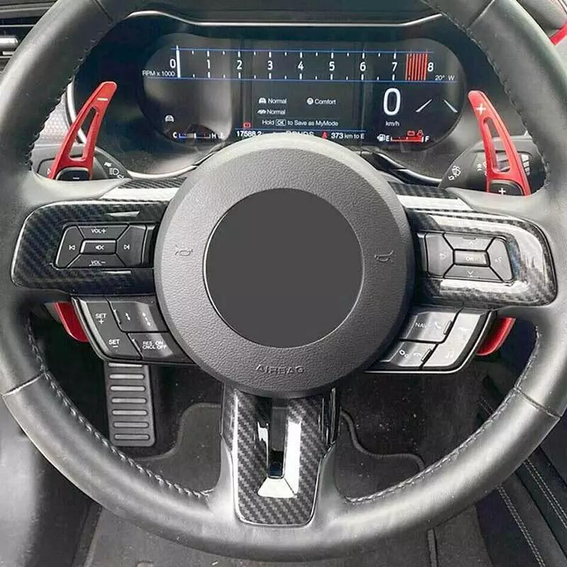 Декоративные наклейки на руль в стиле карбона для Ford Mustang 2015-2025, аксессуары для декора салона автомобиля