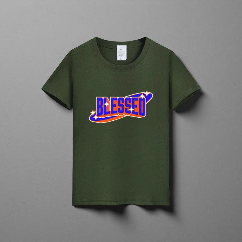 Летняя новая универсальная футболка унисекс из чистого хлопка, модная повседневная футболка с круглым вырезом, дышащая, свободного кроя, с принтом, с короткими рукавами