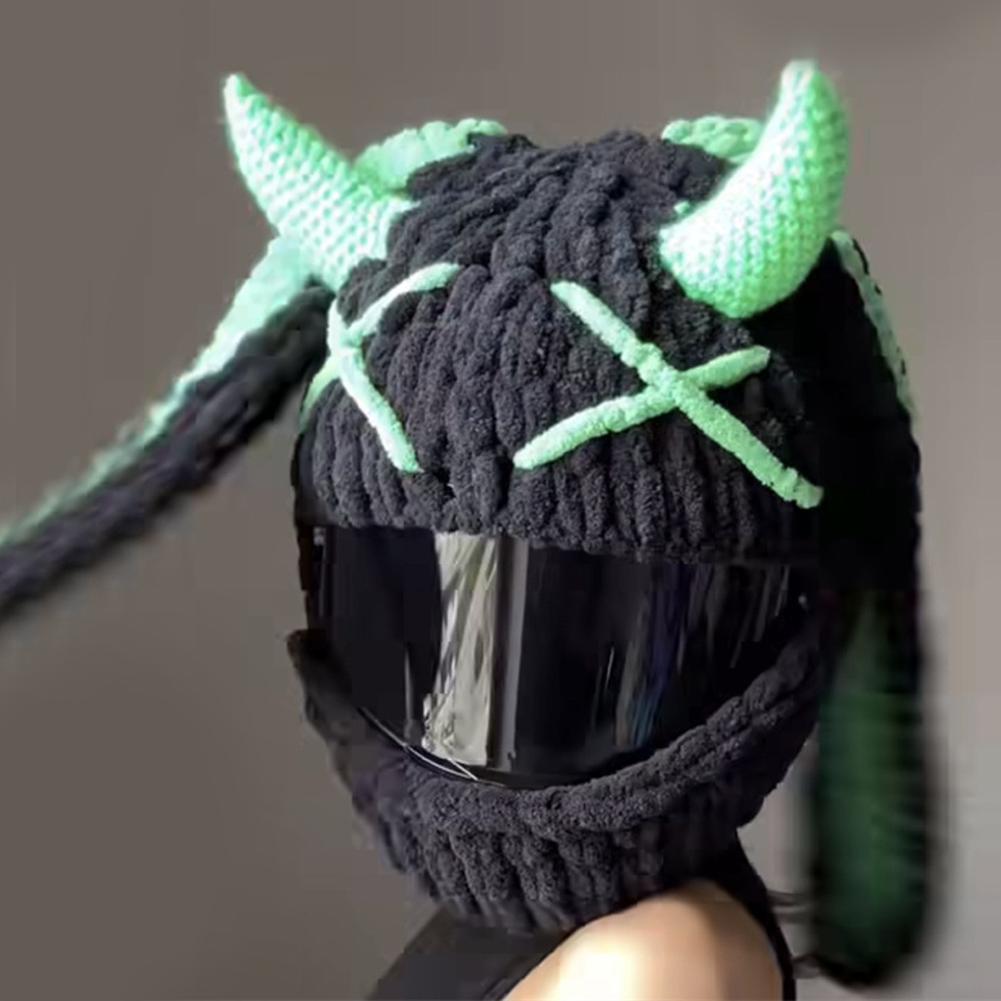 Универсальный плюшевый чехол для мотоциклетного шлема, плюшевые чехлы для шлема в виде полного кролика для рождественских подарков, украшение для мотоциклетного шлема, стайлинг