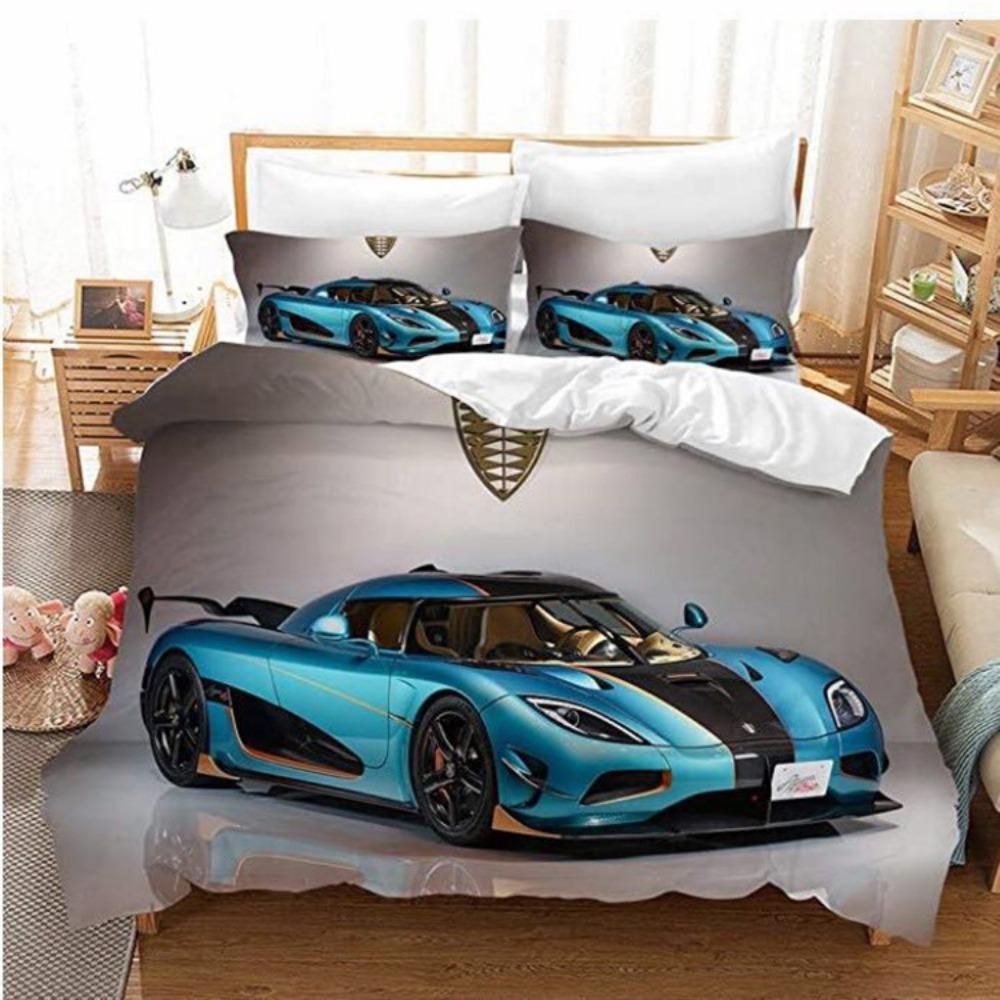 Luxury Car Duvet Cover Set Cartoo Bedding Set for Kids Boys Polyester Bedding Set King Size
