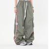 Spring Summer Autumn Y2K Cargo Pant Women Drawstring Pockets Wide Leg Chic Punk Pants Baggy Striped Sports Sweatpants Parachute Jogger Trousers