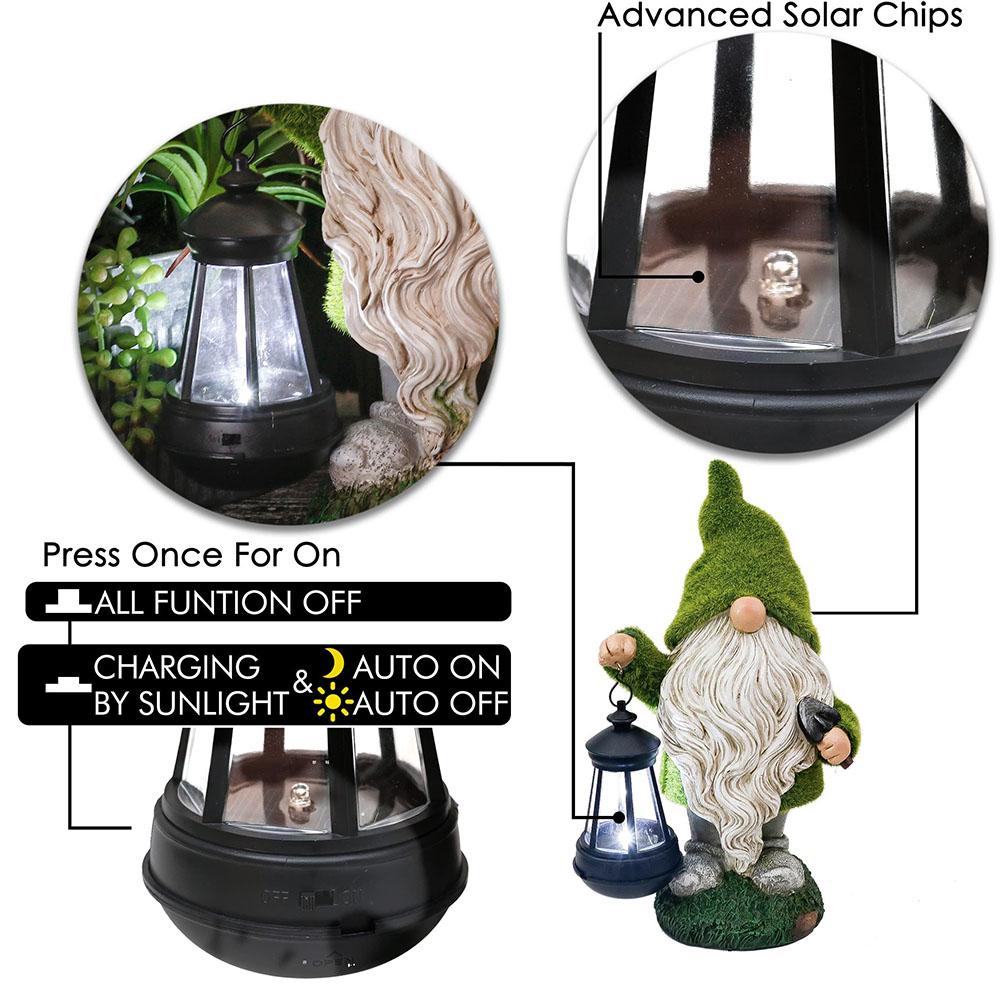 Christmas Gnome Solar Light Outdoor Statue Decoration Waterproof Garden Night Lamp Sculptures Statues for Front Patio Lawn