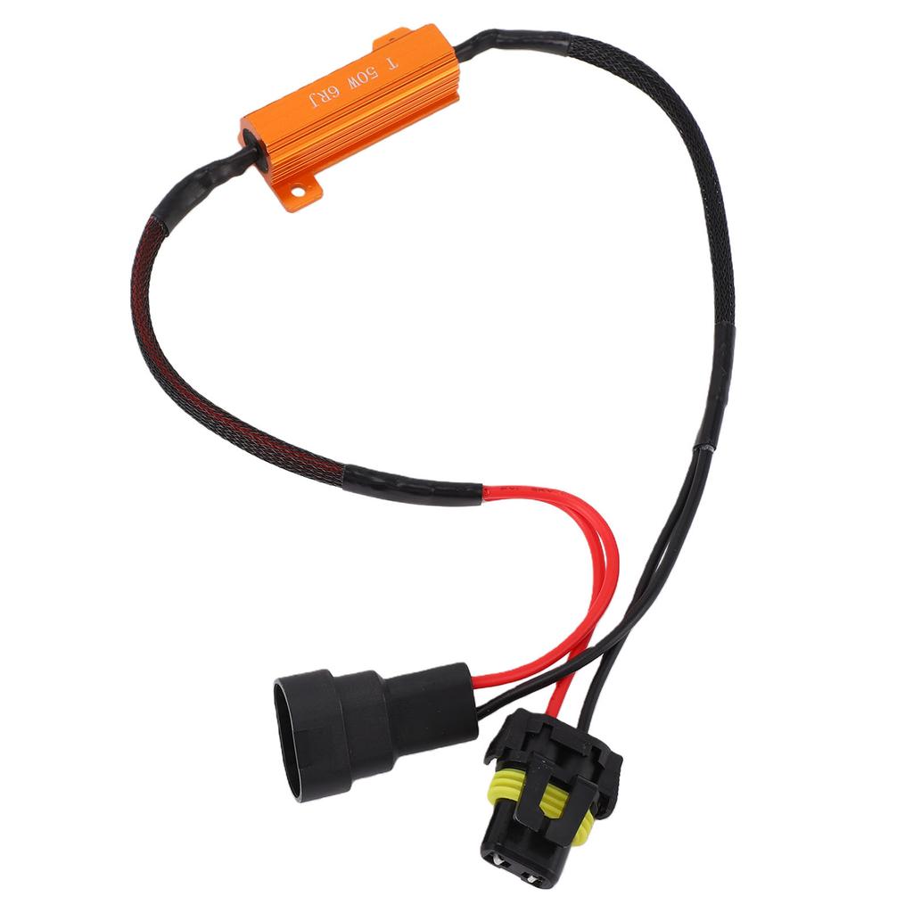 9006 LED Load Resistor Kit 50W 6Ohm Harness Adapter Anti Flicker Error Decoder Warning Canceller for LED DRL Fog Light