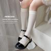 Черно-белые носки из гусиного пуха Детские носки средней длины Летние тонкие носки для икры Гольфы выше колена