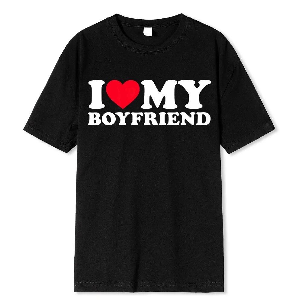 I Love My Boyfriend &I Love My Girlfriend So Please Stay Away From Me BF GF Saying Quote Gift Print Cotton T-shirt