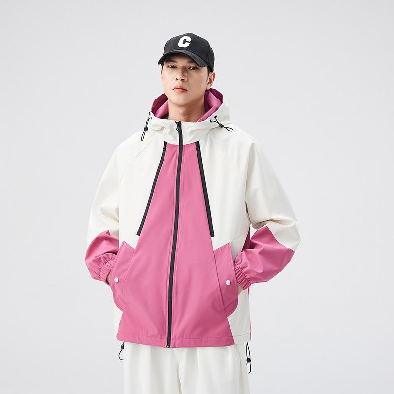 Color Matching Jacket Loose Contrasting Color Splicing Trend Casual Outdoor Windproof Jacket Hooded Jacket New In Spring and Autumn