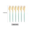 6Pcs/Set Tea Cake Snack Fork Dinnerware Cutlery Colorful Fork Set Mirror Stainless Steel Tableware Dessert Fruit Fork Silverware
