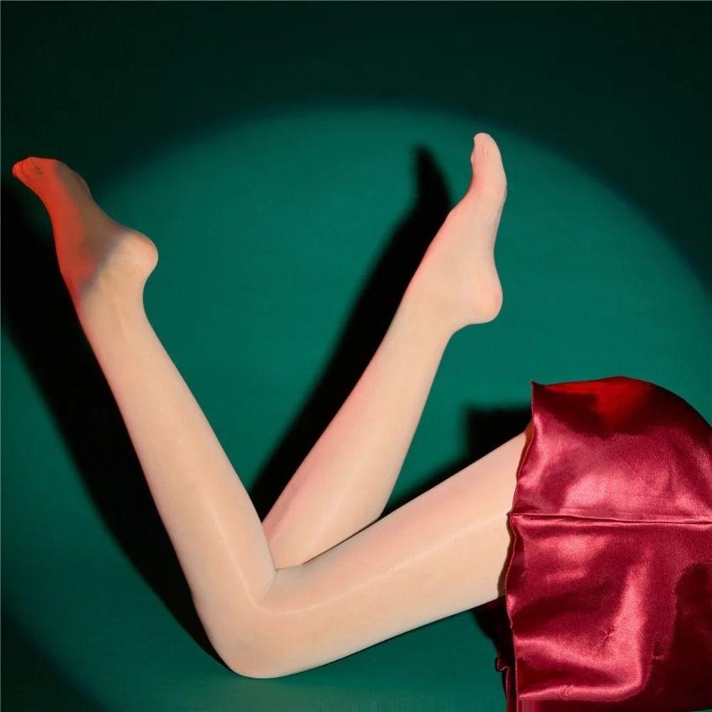 Oil Bright Shimmer Tights 360°Seamless Crotch Sheer Pantyhose Shaping Silk Stockings Girls
