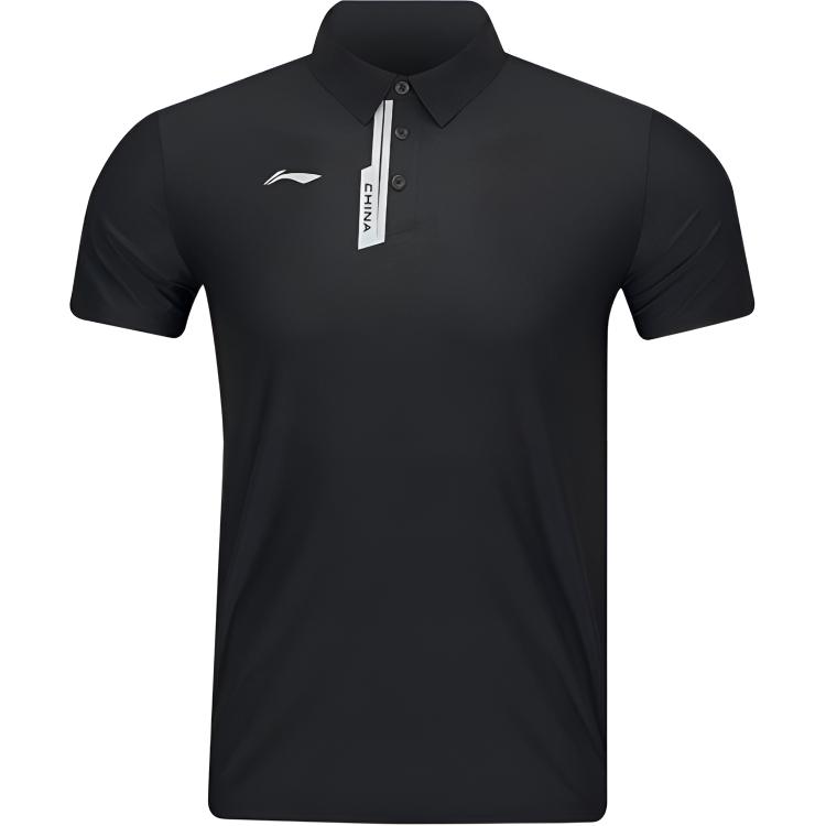 Li-Ning Удобная тренировочная футболка-поло с коротким рукавом, унисекс, топы APLV347-1