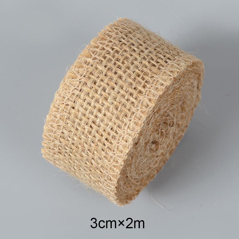 2M/Roll Wedding Decor Natural Jute Burlap Ribbons Jute Ribbon Rolls Vintage Jute Burlap Fabric