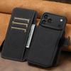 iPhone17ProMax Magnetic Leather Flip Case with Card Slot and Wireless Charging Stand