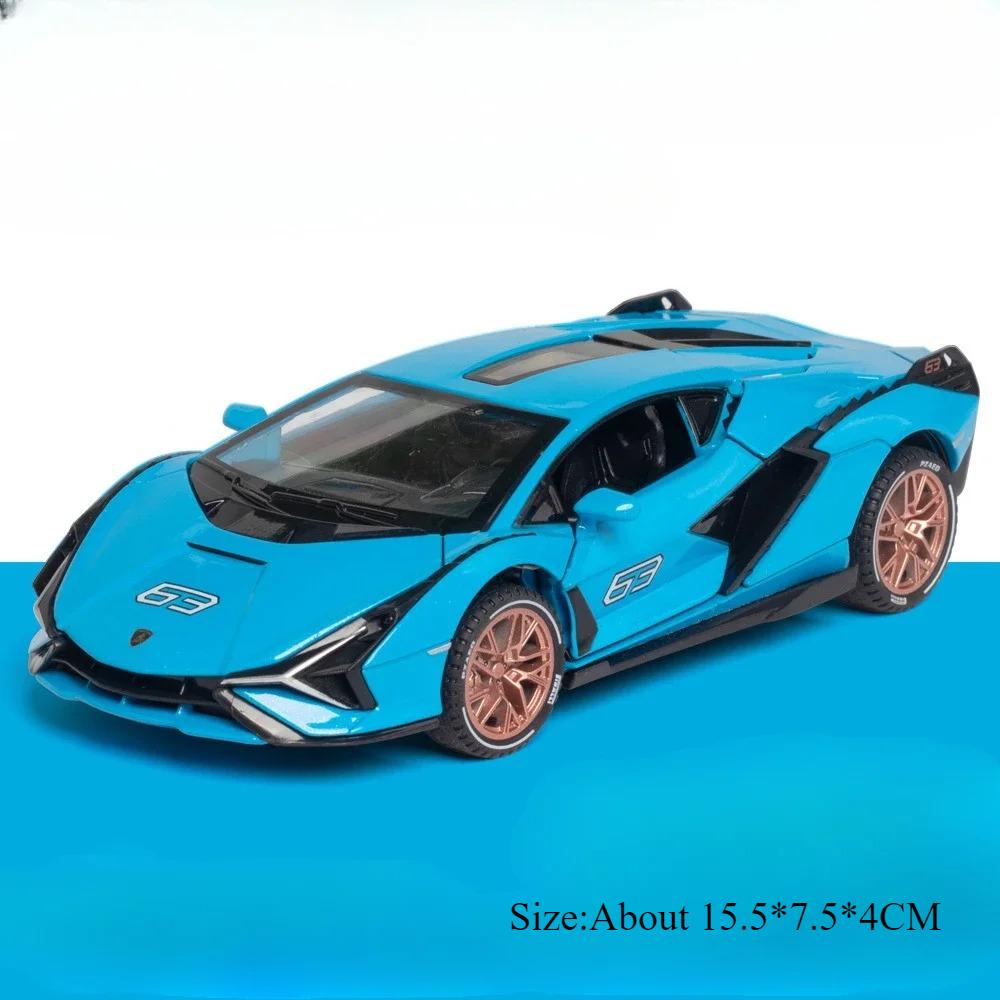 1:32 модели автомобилей Lamborghini URUS SIAN, литые из сплава, игрушки, 6 дверей открываются, звук, свет, инерционный механизм, миниатюрные транспортные средства, подарок на день рождения для мальчиков